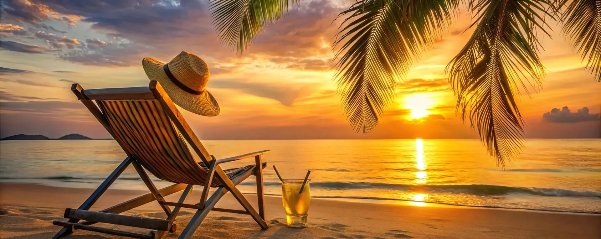 Sunset scene overlooking the ocean